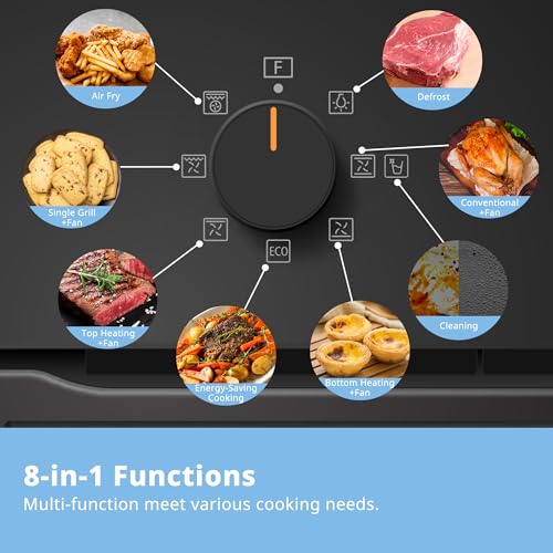 COMFEE' 60cm Built-in Electric Fan Oven, 60 Litre, 8 Oven Function with Air Fry