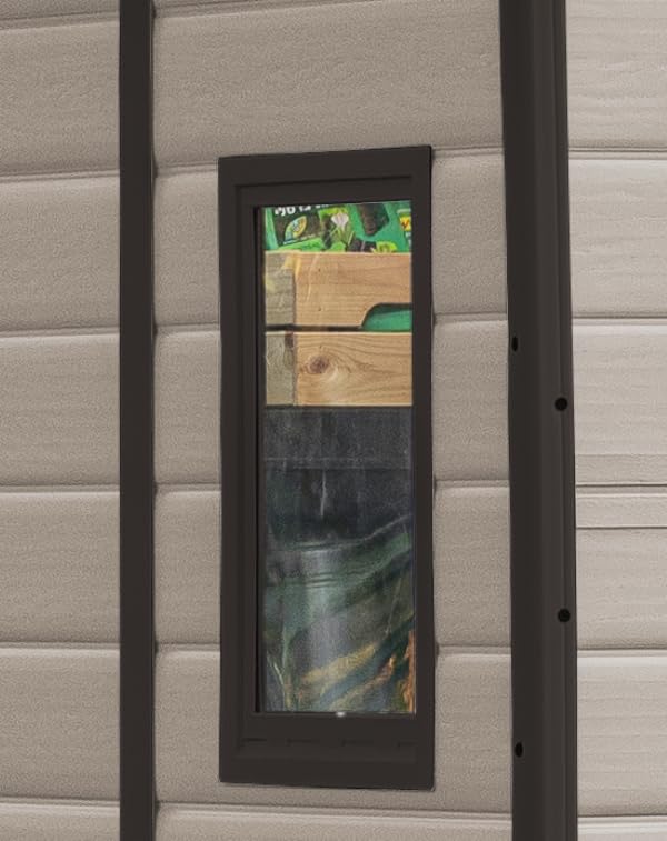 Keter, Manor Apex 6 x 5 ft Outdoor Garden Storage Shed, elegant wood-effect double door design for easy access