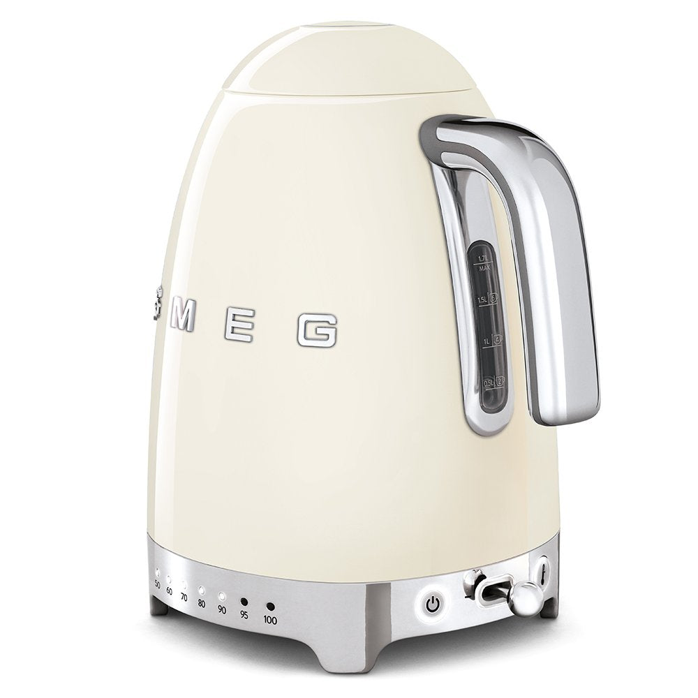 Jug Kettle, LED Display, 7 Temperature Settings, Acoustic Alarm, 3KW, 1.7L, Cream