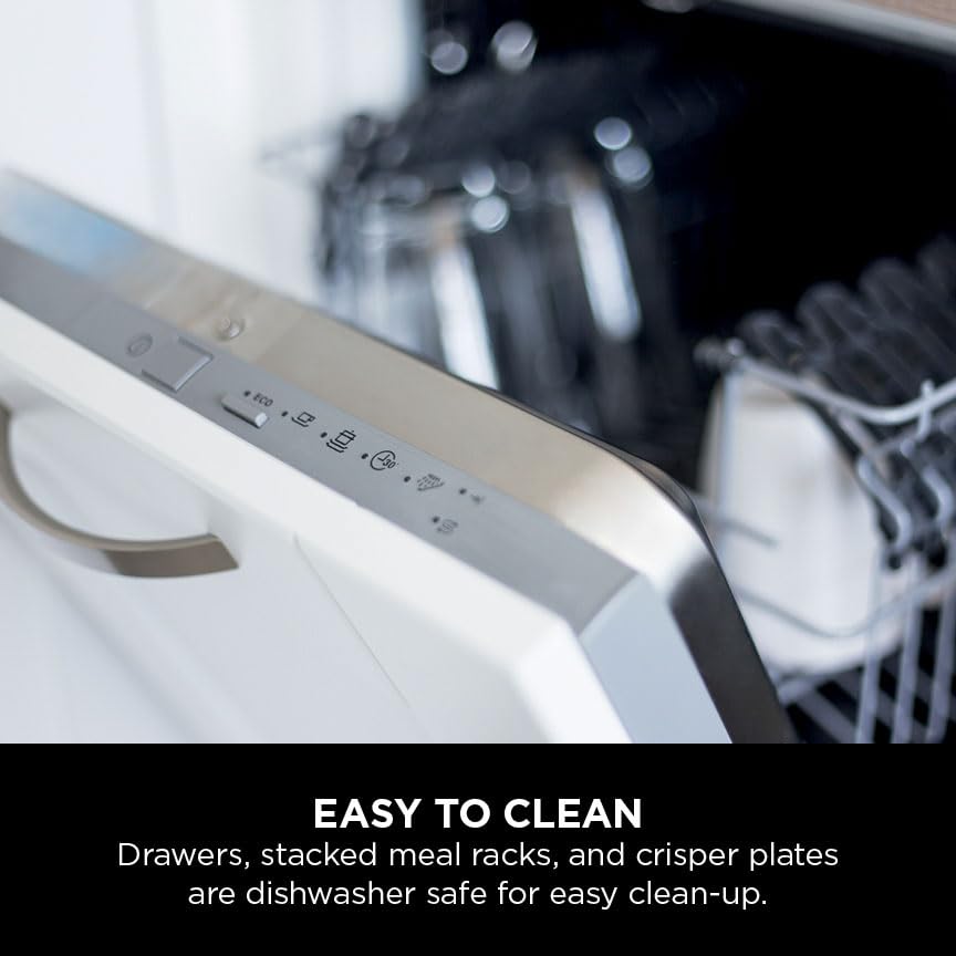 Ninja Double Stack Air Fryer, Vertical Dual Drawer Air Fryer with 4 cooking levels, 2 Drawers and 2 Racks, Black 