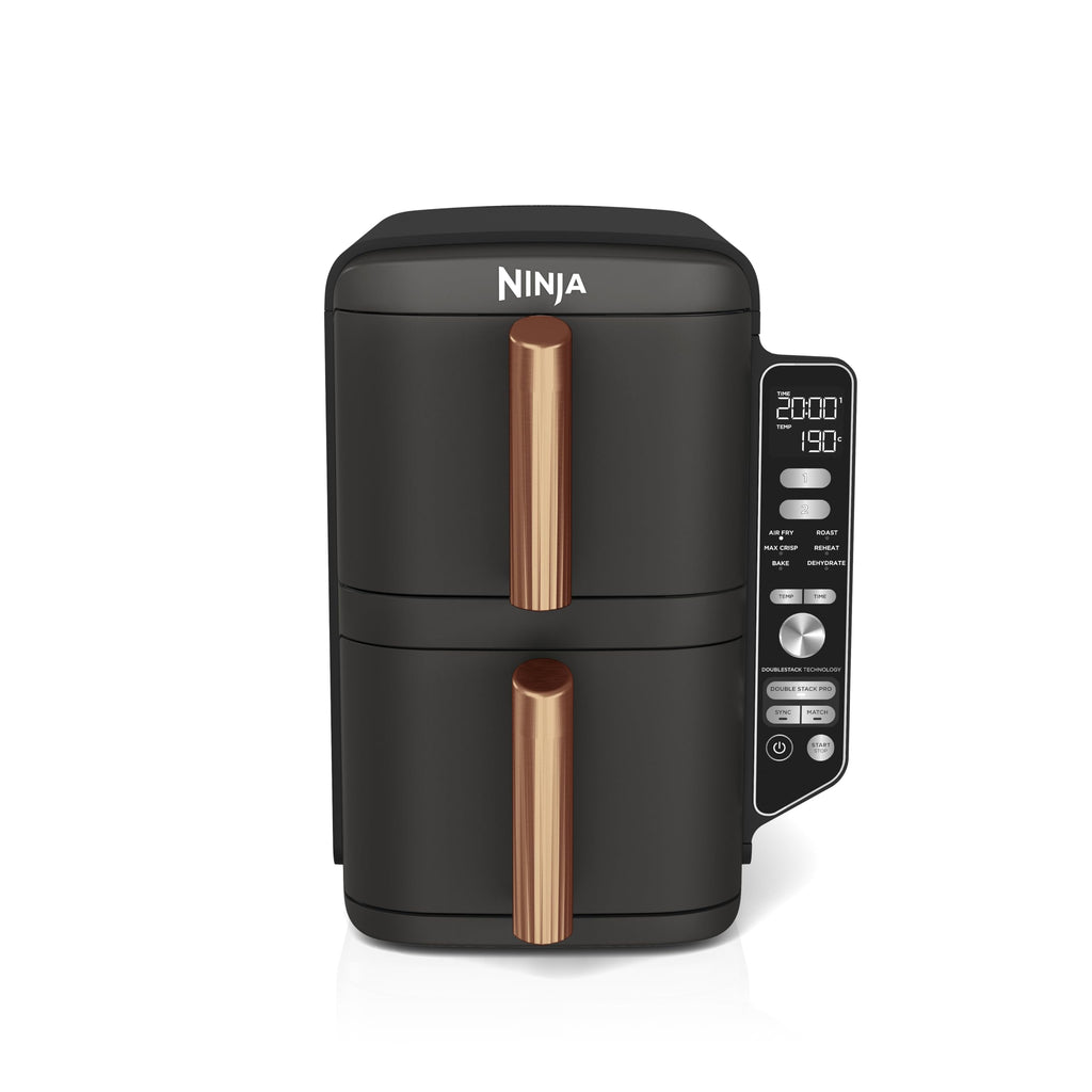 Ninja Double Stack XL Air Fryer, Vertical Dual Drawer Air Fryer with 4 cooking levels, Copper Black