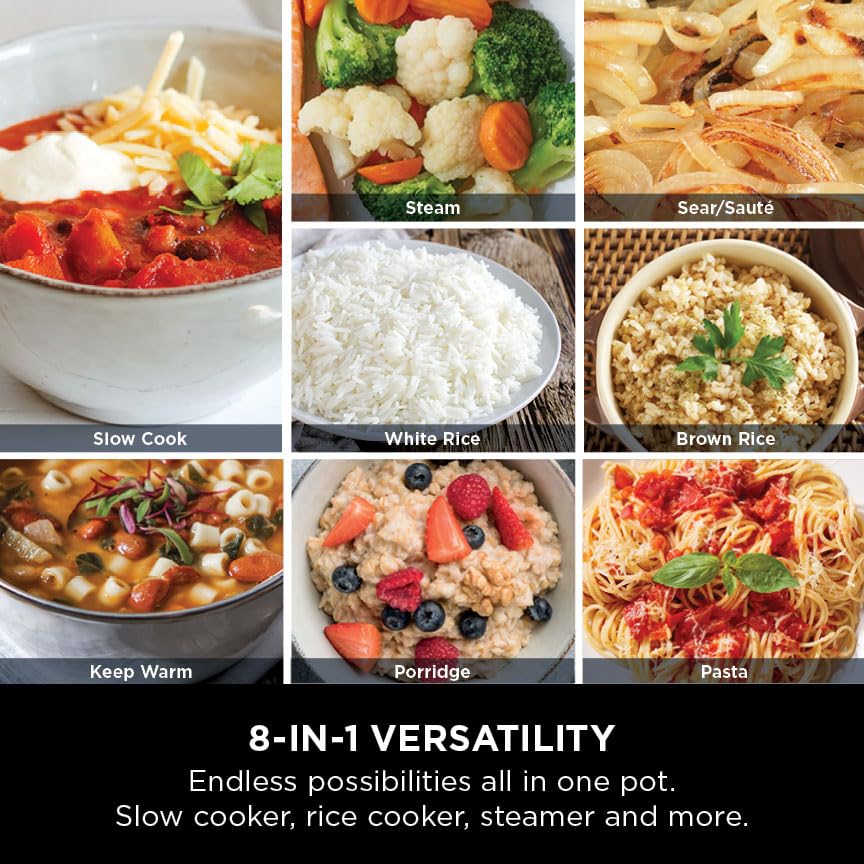 Ninja Foodi PossibleCooker, 6L Slow Cooker & Rice Cooker, 8-in-1 Versatile Functions, Midnight Blue, MC1101UK