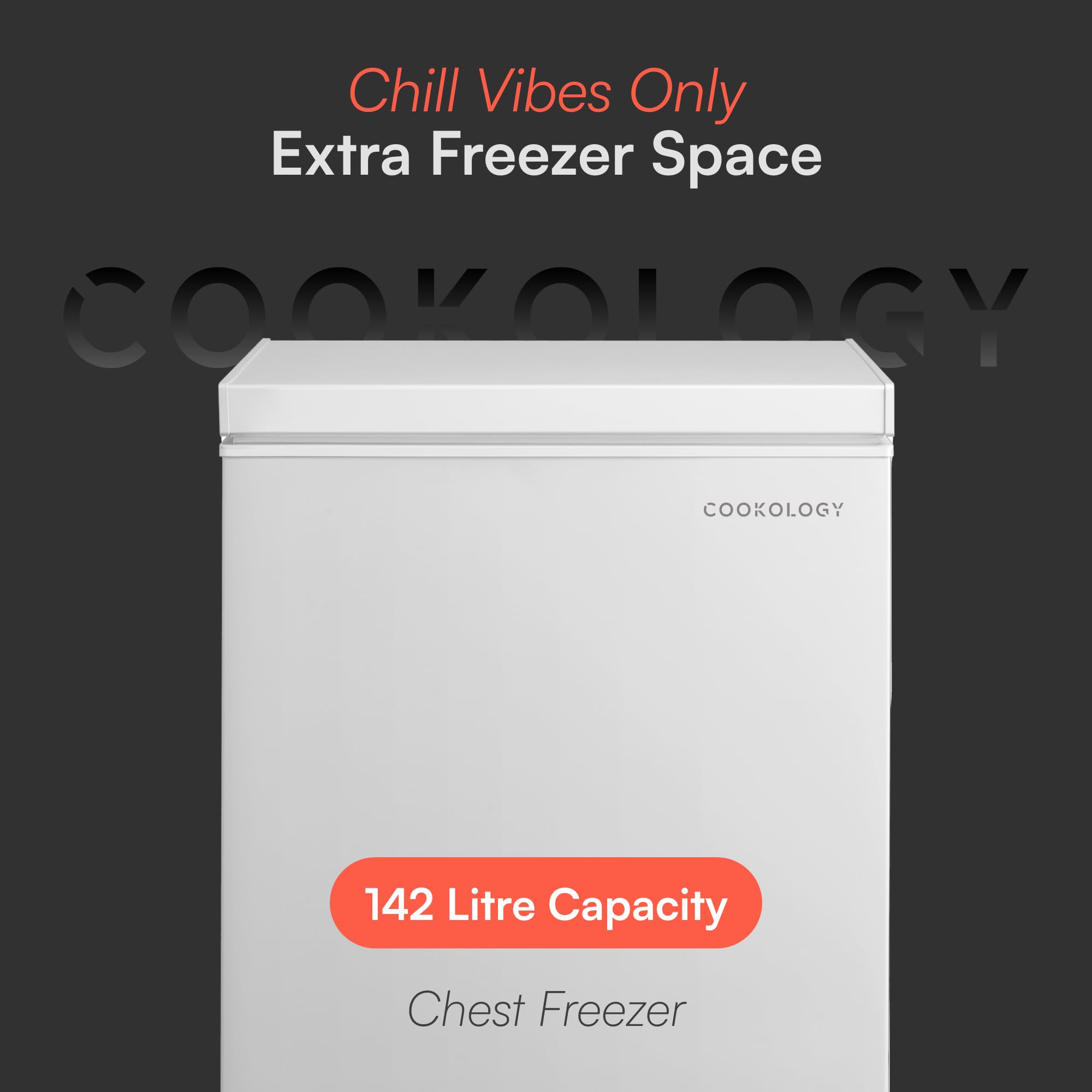 Cookology CCFZ142WH Freestanding Chest Freezer in White - 142 Litre Capacity