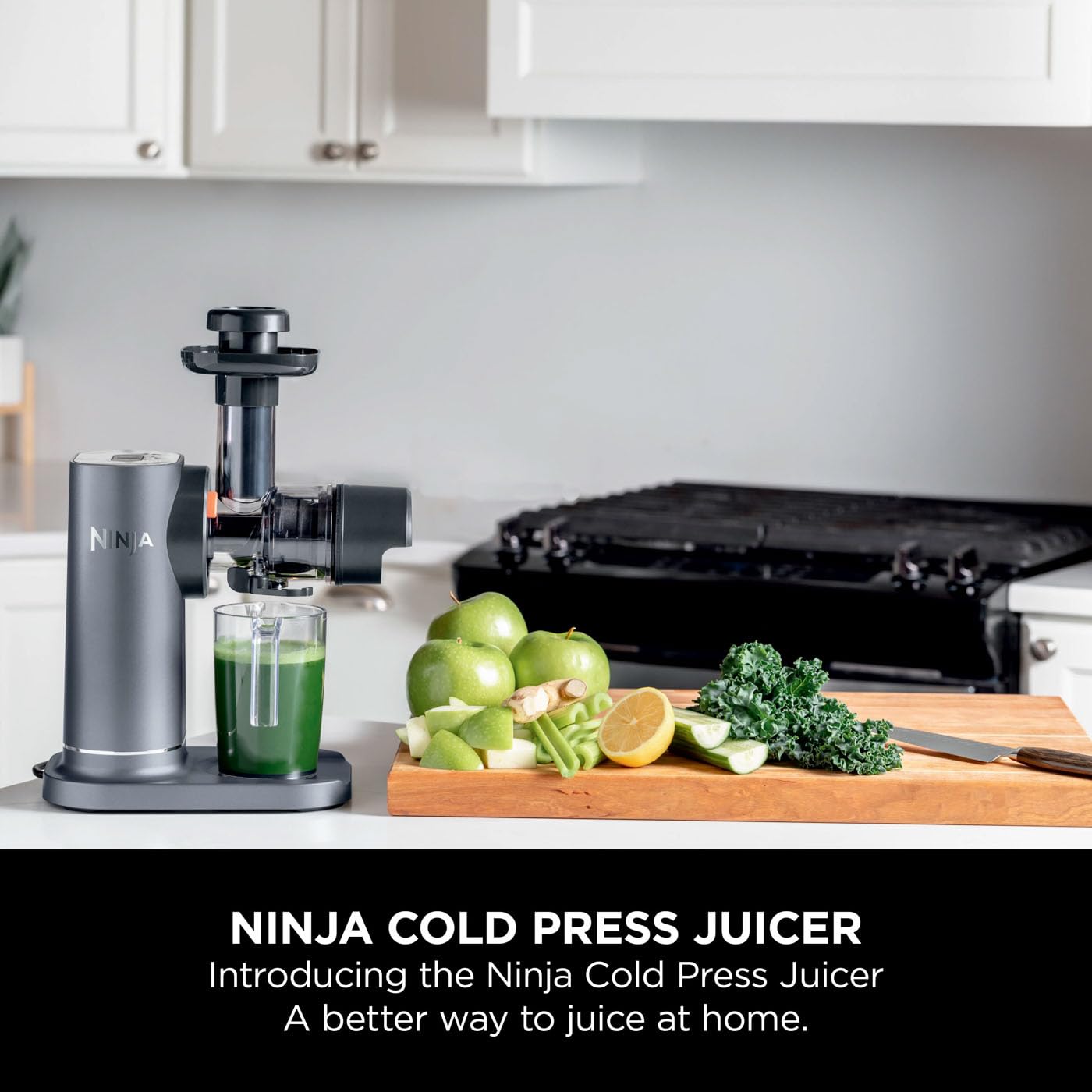 Ninja Cold Press Juicer Machine with 700ml Jug & 1.1L Pulp Container, Make Fresh Juices