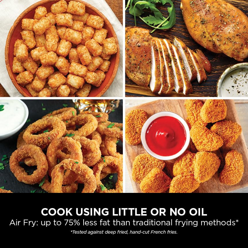 Ninja Double Stack Air Fryer, Vertical Dual Drawer Air Fryer with 4 cooking levels, 2 Drawers and 2 Racks, Black 