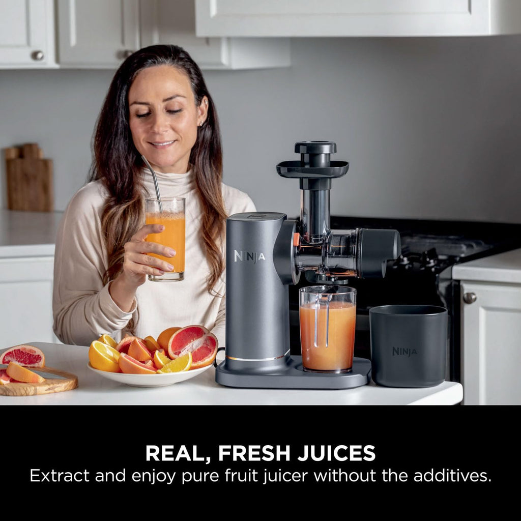Ninja Cold Press Juicer Machine with 700ml Jug & 1.1L Pulp Container, Make Fresh Juices