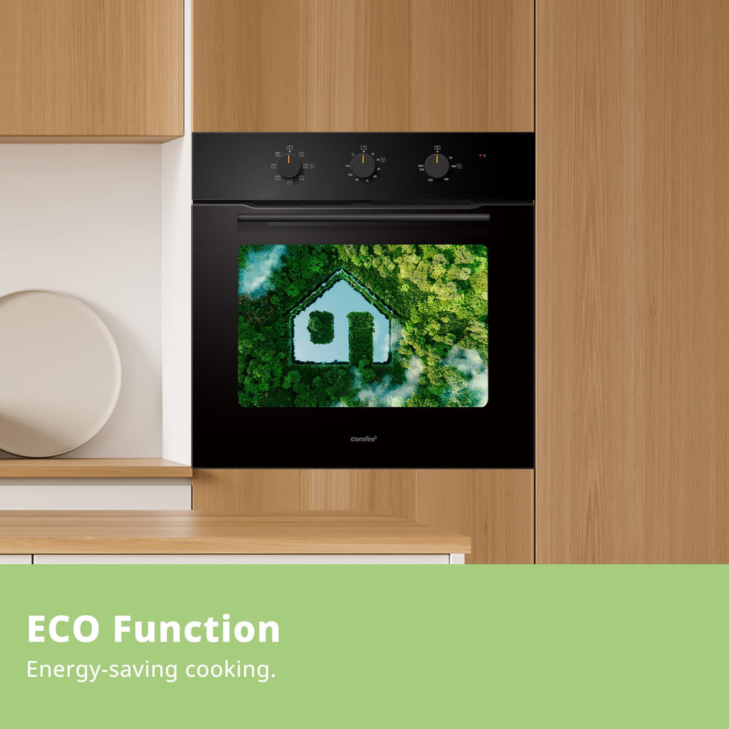COMFEE' 60cm Built-in Electric Fan Oven, 60 Litre, 8 Oven Function with Air Fry