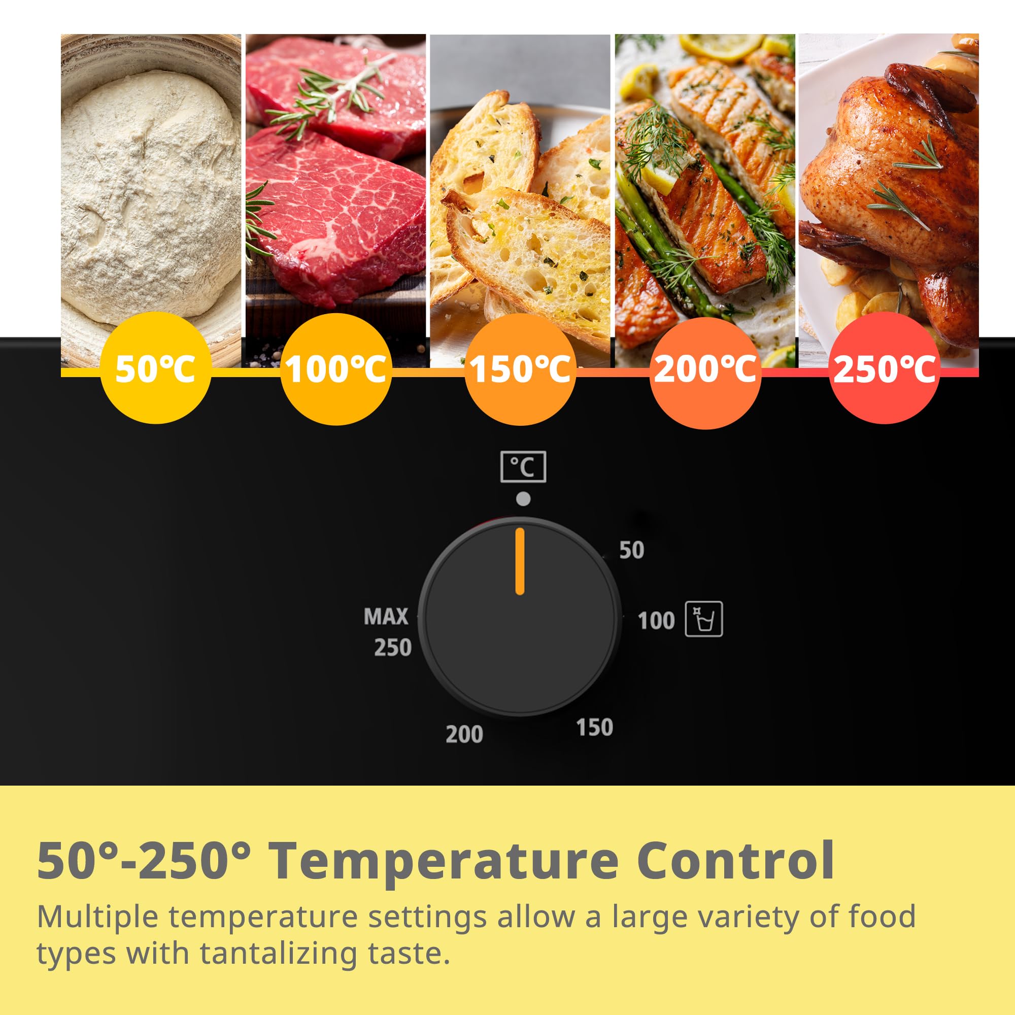 COMFEE' 60cm Built-in Electric Fan Oven, 60 Litre, 8 Oven Function with Air Fry