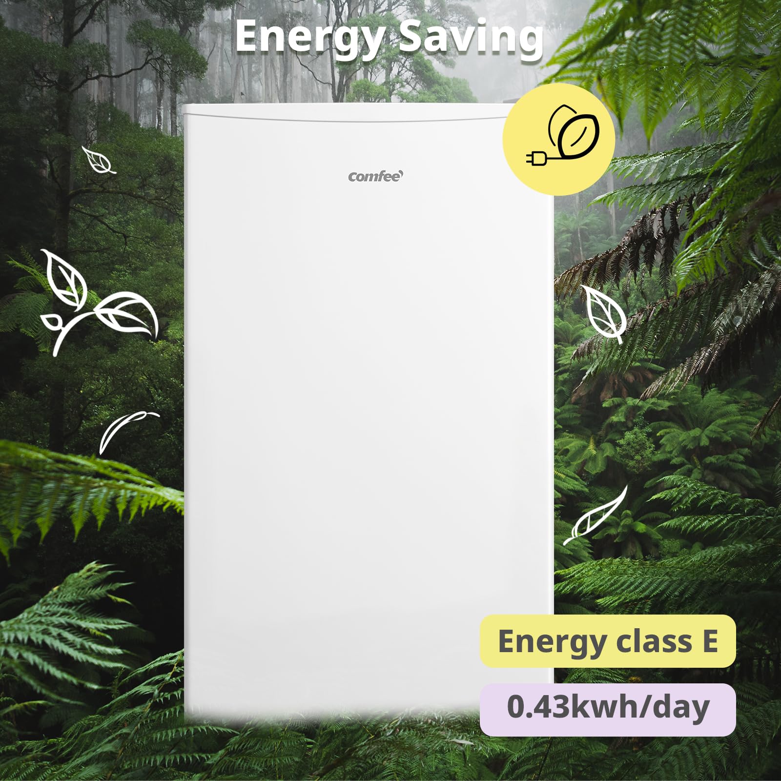 COMFEE' RCU60WH2(E) 60 Litre Freestanding Under Counter, 48cm Upright Freezer Adjustable Thermostat