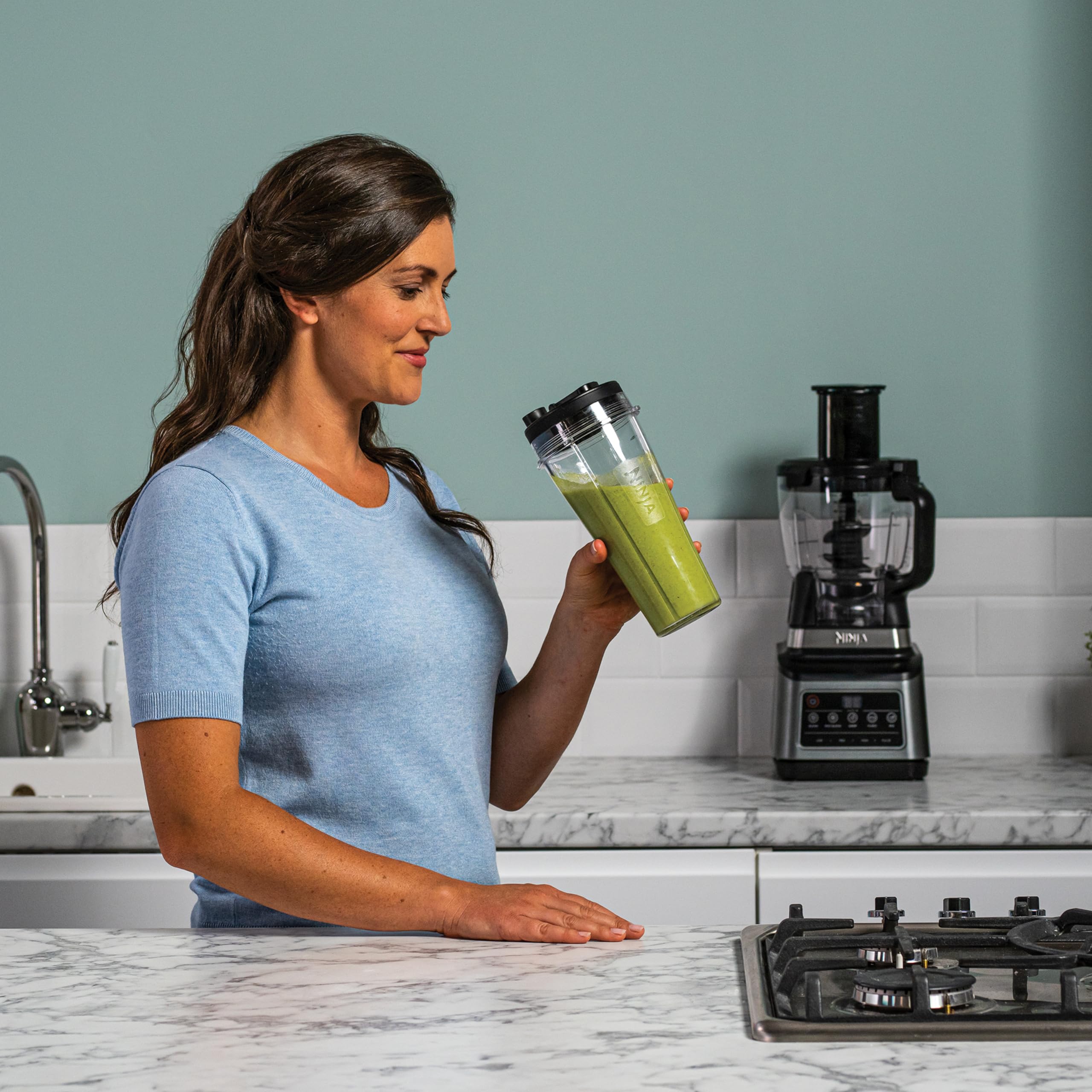 Ninja 3-in-1 Food Processor & Blender with 5 Automatic Programs: Blend, Max Blend, Chop, Mix, Puree, Black