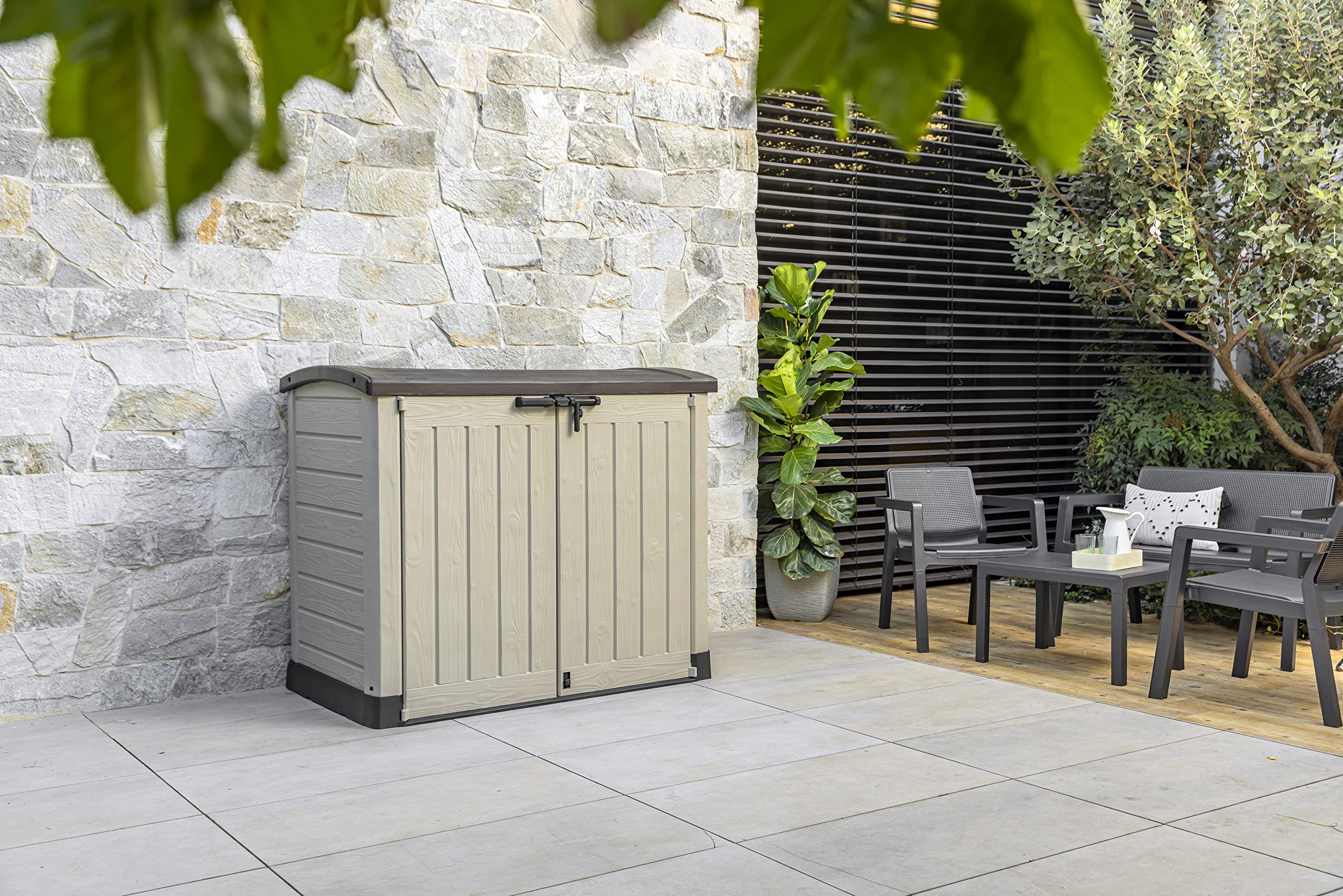 Keter Store It Out - 2-Door Outdoor Furniture Storage Shed, Fade-Free and Weather-Resistant